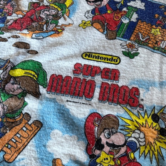 Vintage Nintendo Super Mario Brothers & Zelda Blanket - Picture 6 of 7
